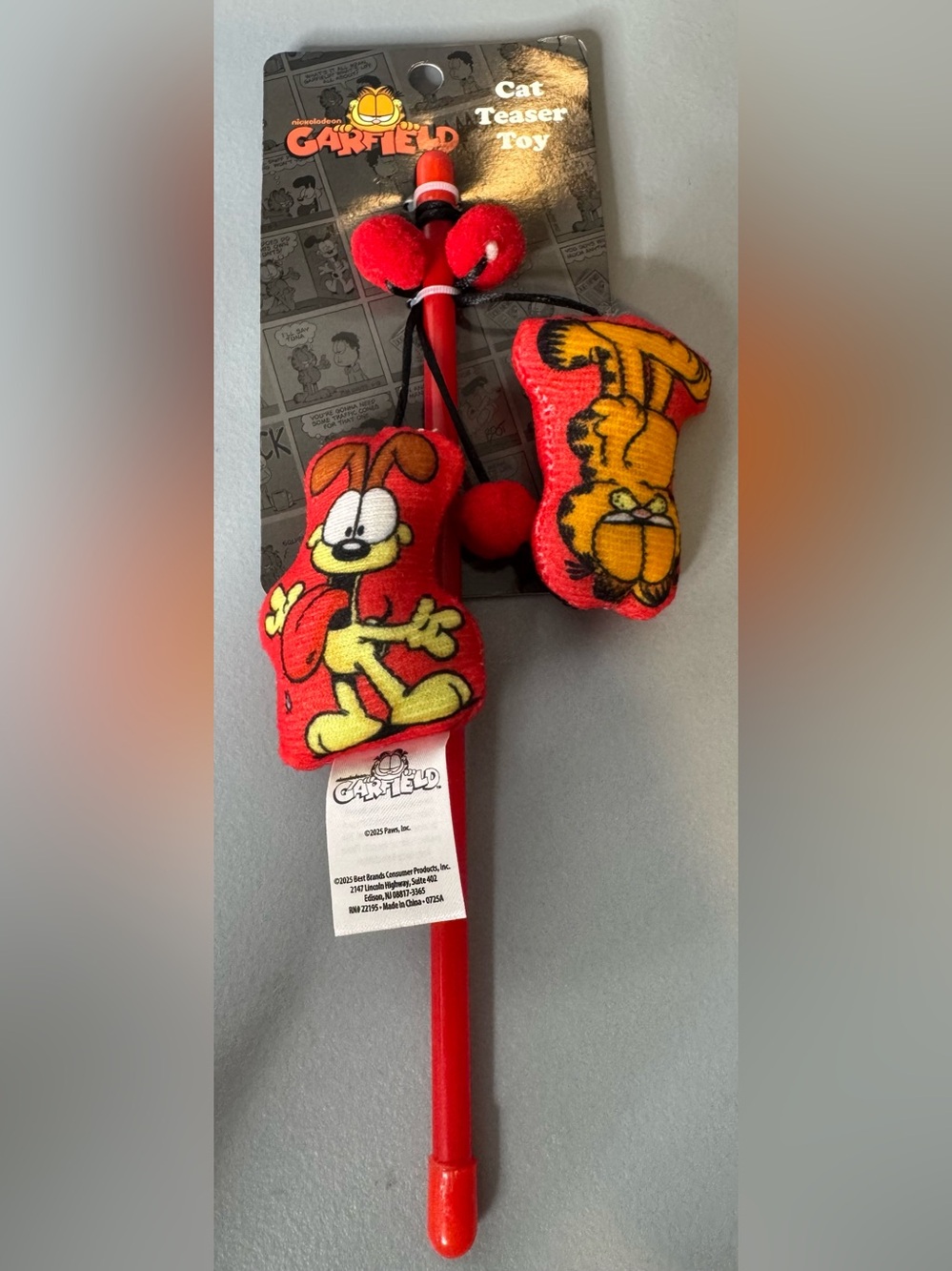 Garfield cat Red Cat Teaser Wand Toy — Plush Dangling Characters novelty play